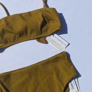 NWT Vitamin A Matcha EcoRib swimsuit SET small